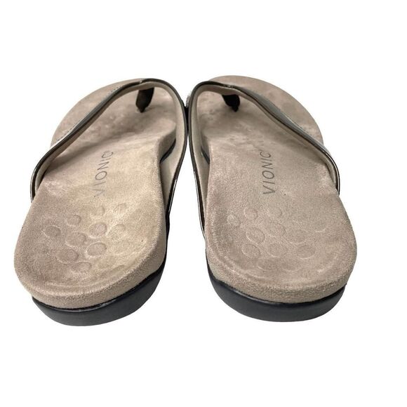 Vionic Dillon  toe post thong slide sandals Sz 7 in Pewter - Picture 5 of 7